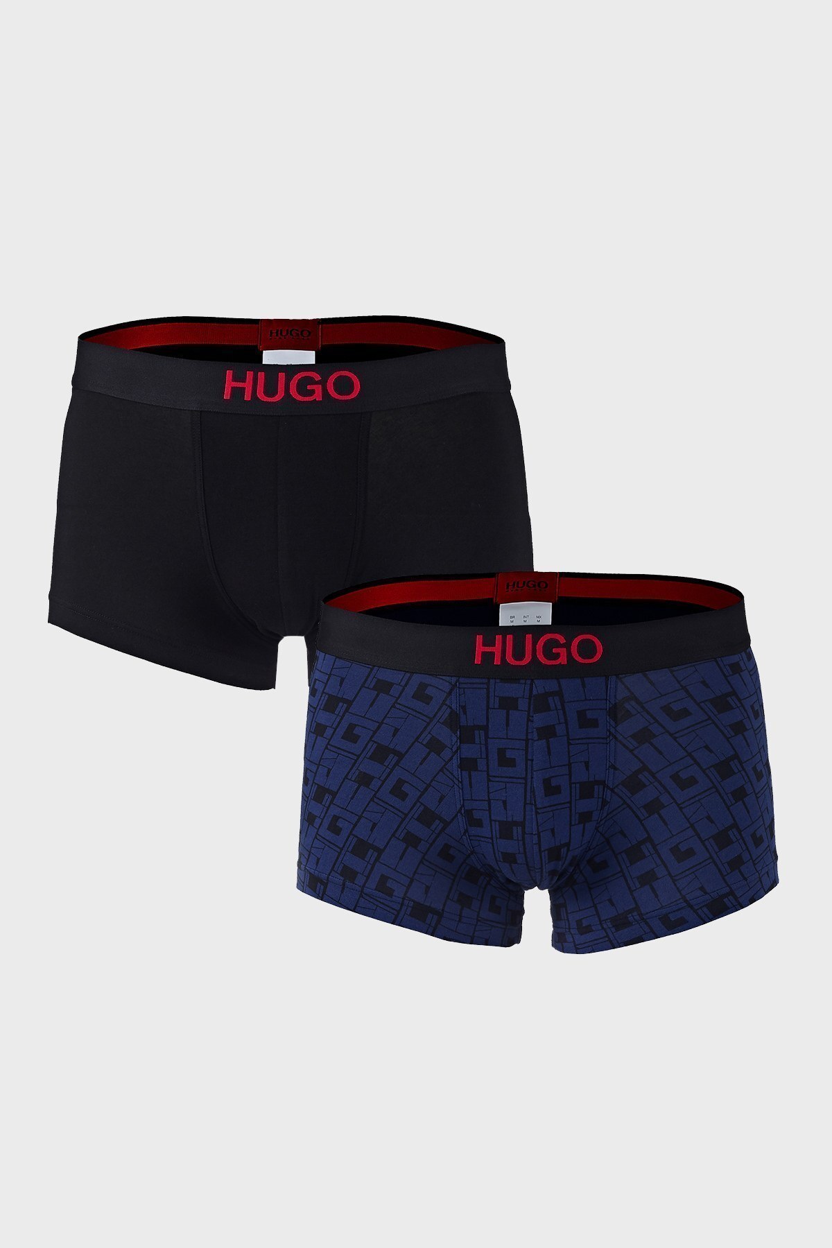 Hugo Boss Pamuklu Yumuşak Dokulu Esnek 2 Pack Erkek Boxer 50451416 430 SİYAH-LACİVERT