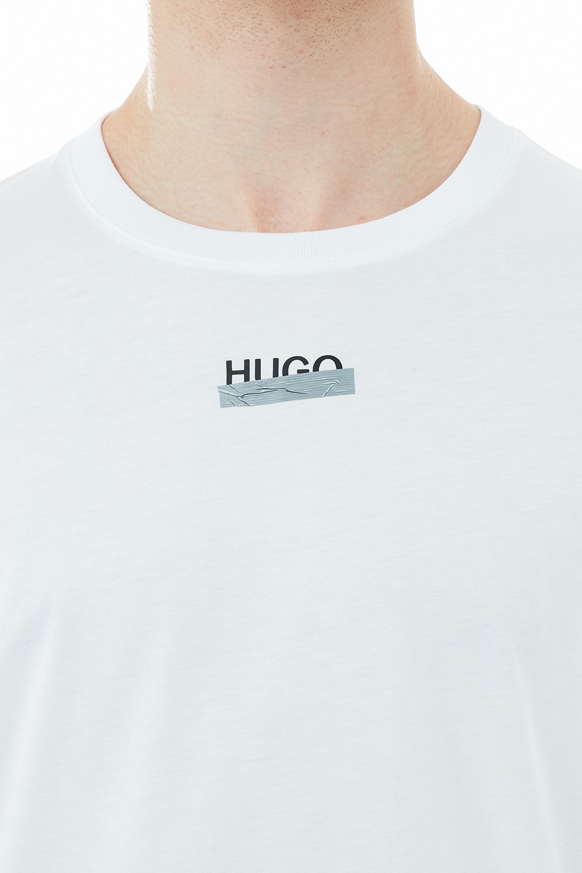 Hugo Boss Regular Fit Baskılı Bisiklet Yaka % 100 Pamuk Erkek T Shirt 50435529 100 BEYAZ