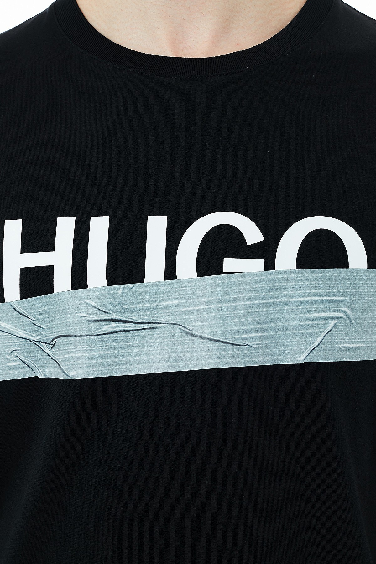 Hugo Boss Regular Fit Baskılı Bisiklet Yaka % 100 Pamuk Erkek T Shirt 50436413 001 SİYAH