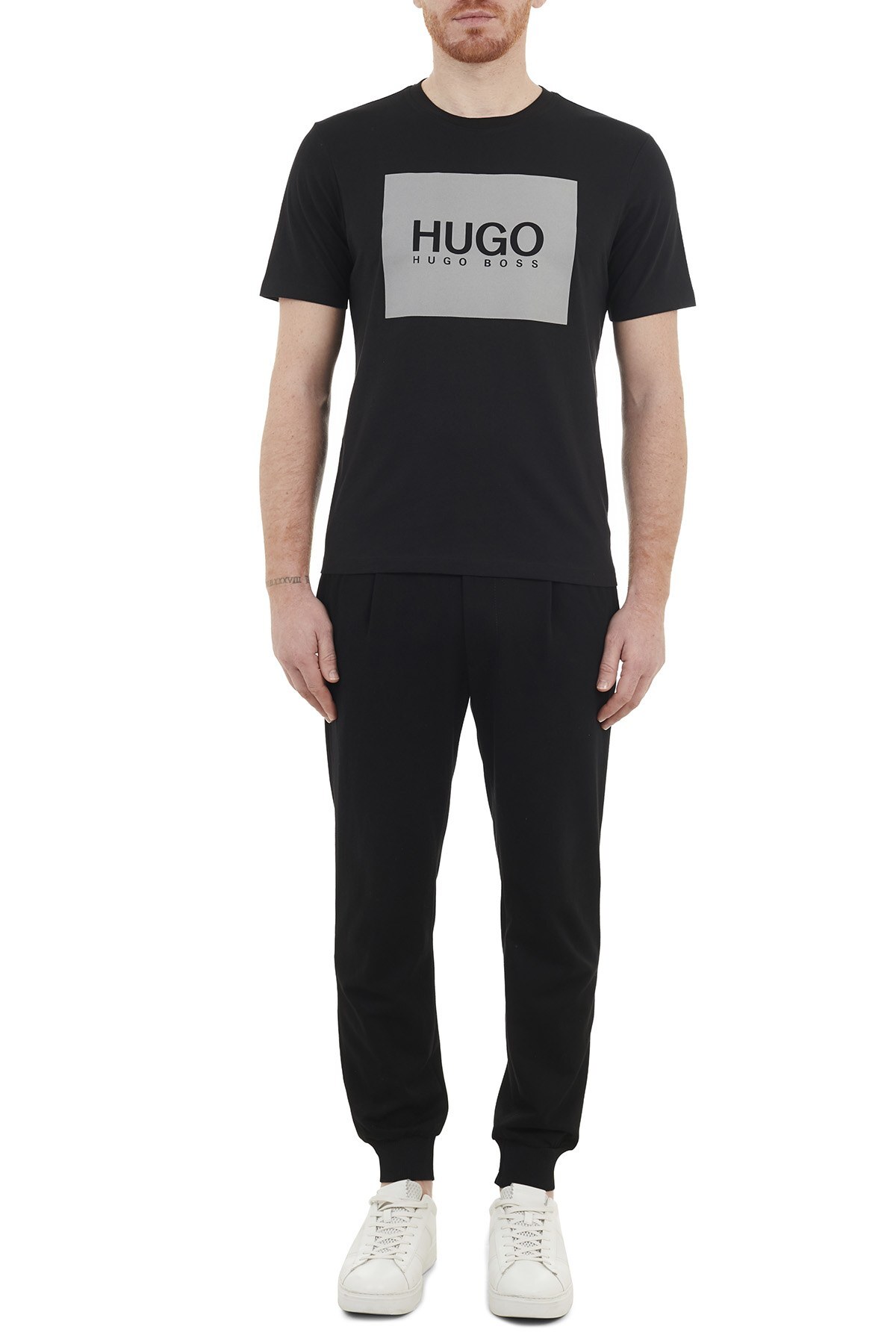 Hugo Boss Regular Fit Baskılı Bisiklet Yaka % 100 Pamuk Erkek T Shirt 50442929 001 SİYAH