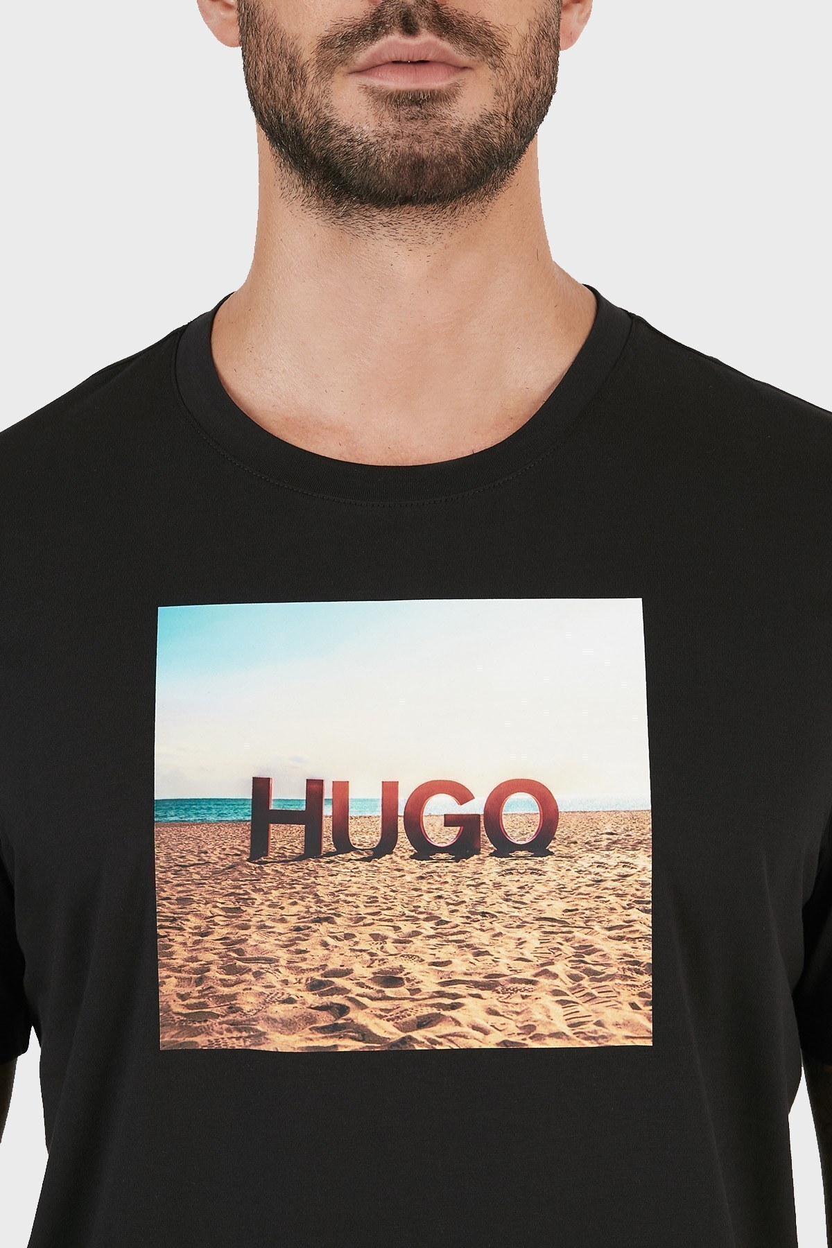Hugo Boss Regular Fit Baskılı Bisiklet Yaka % 100 Pamuk Erkek T Shirt 50459428 001 SİYAH