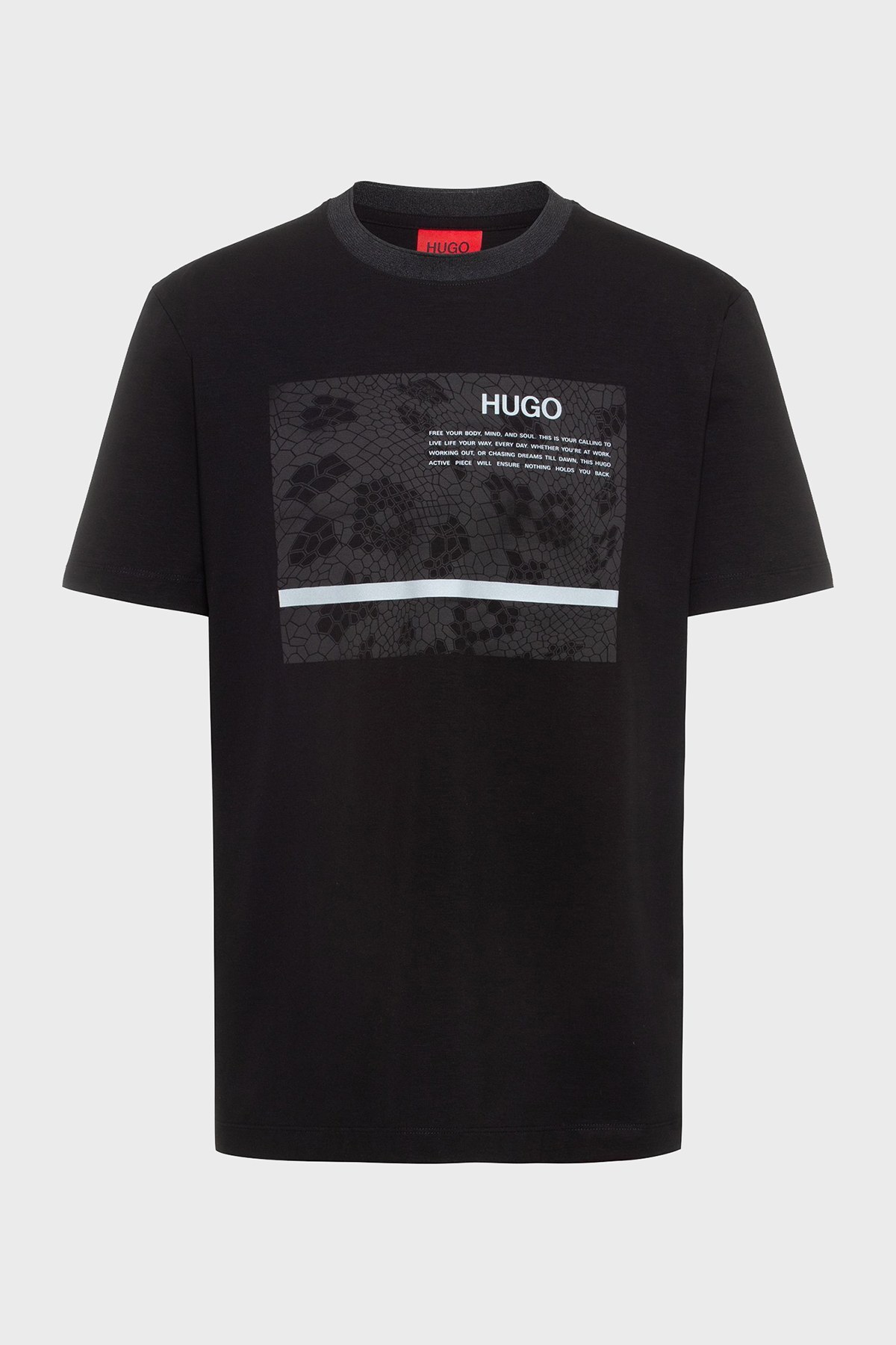 Hugo Boss Regular Fit Baskılı Bisiklet Yaka Pamuklu Erkek T Shirt 50457132 001 SİYAH