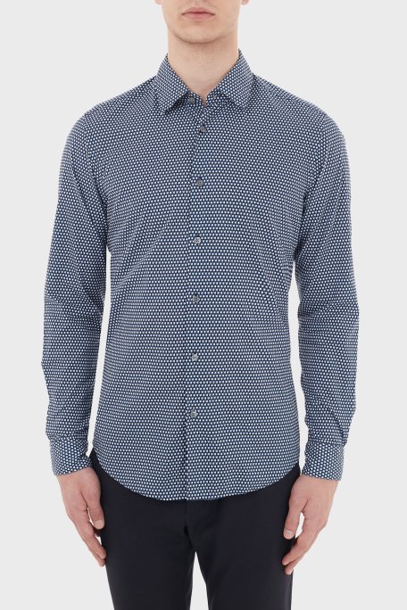 Hugo Boss Regular Fit Düz Yaka % 100 Pamuk Erkek Gömlek 50438904 417 LACİVERT - 1