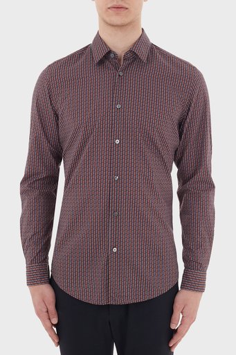 Hugo Boss Regular Fit Düz Yaka % 100 Pamuk Erkek Gömlek 50438904 844 KIRMIZI - 1