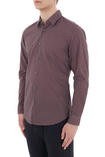 Hugo Boss Regular Fit Düz Yaka % 100 Pamuk Erkek Gömlek 50438904 844 KIRMIZI - 3
