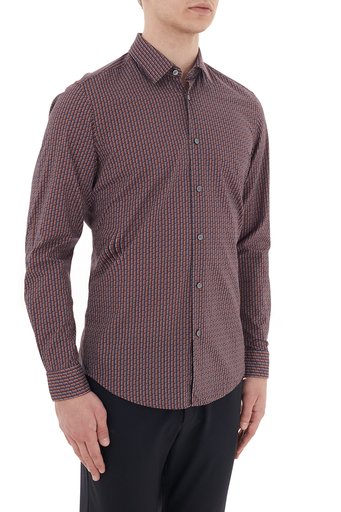 Hugo Boss Regular Fit Düz Yaka % 100 Pamuk Erkek Gömlek 50438904 844 KIRMIZI - 4