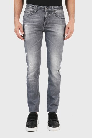 Hugo Boss - Hugo Boss Slim Fit Cepli Pamuklu Jeans Erkek Kot Pantolon 50453292 033 GRİ (1)