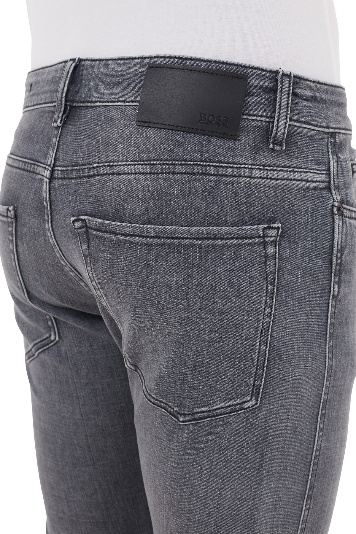 Hugo Boss Slim Fit Dar Paça Pamuklu Jeans Erkek Kot Pantolon 50438765 030 GRİ