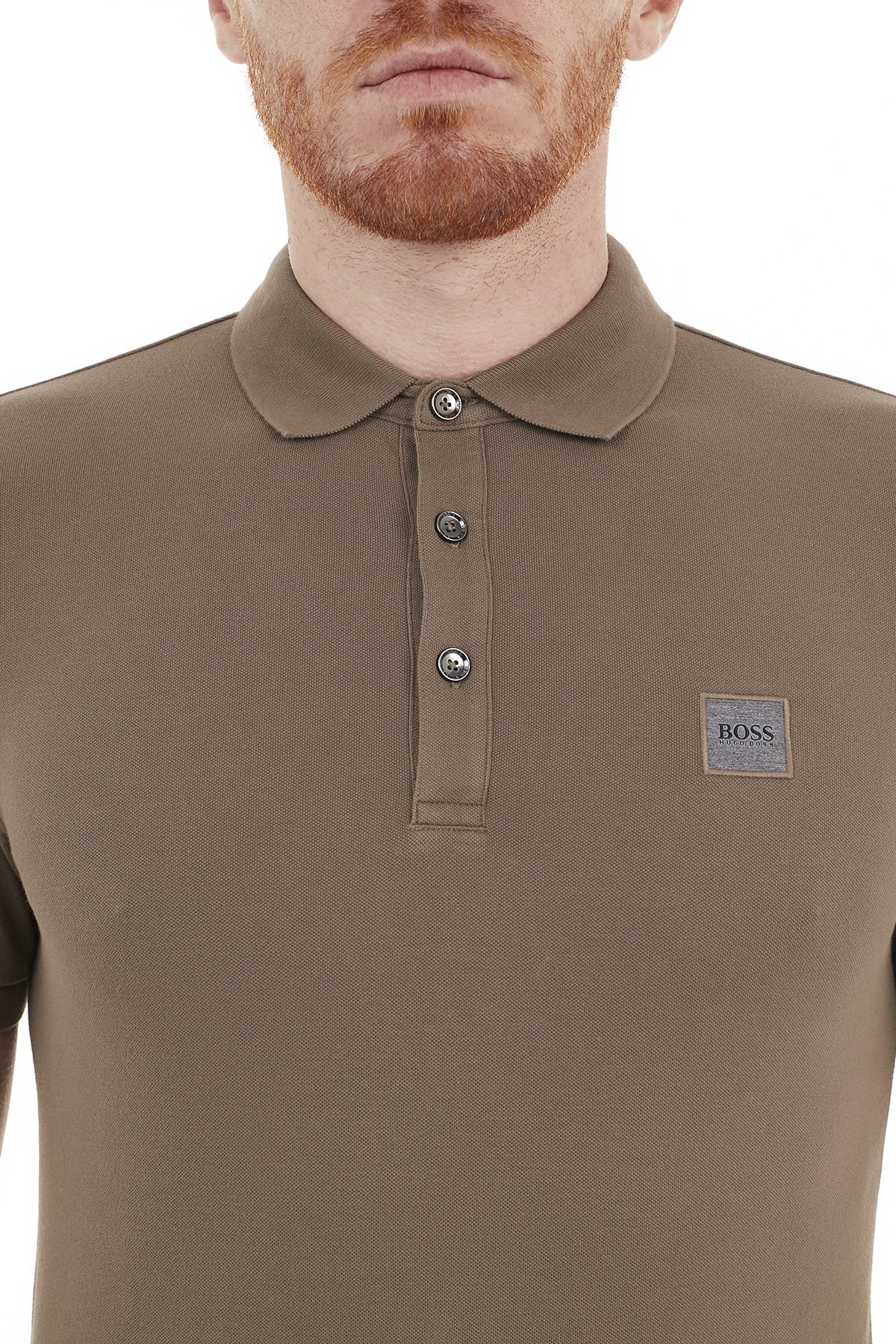Hugo Boss Slim Fit Pamuklu Düğmeli T Shirt Erkek Polo 50378334 250 BEJ