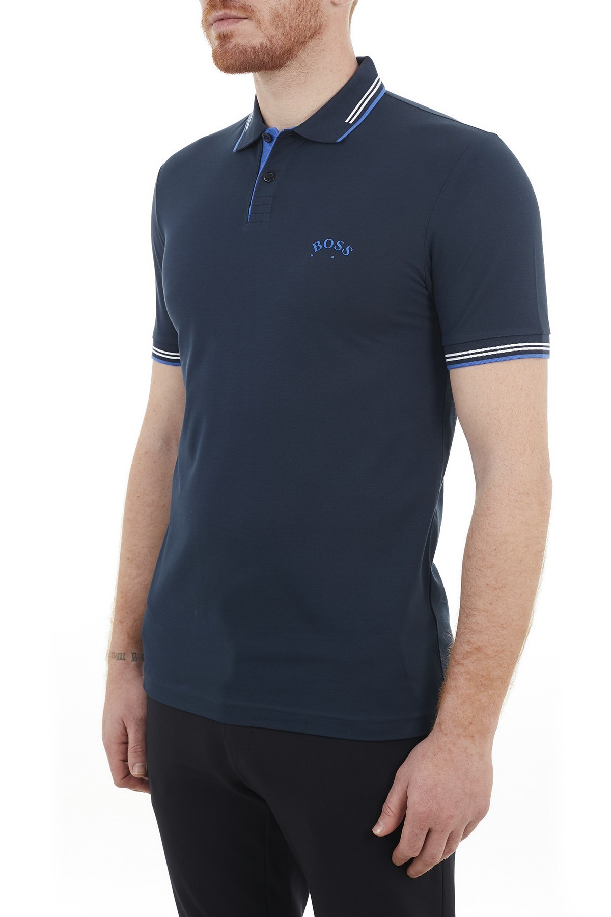 Hugo Boss Slim Fit Pamuklu Düğmeli T Shirt Erkek Polo 50412675 408 LACİVERT