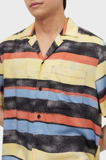 Hugo Desenli Apaş Yaka Relaxed Fit Erkek Gömlek 50490675 971 MAVİ-SARI - 2