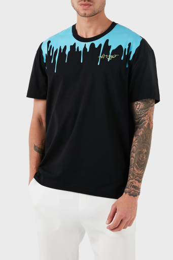 Hugo Desenli Bisiklet Yaka Pamuklu Slim Fit Erkek T Shirt 50515212 004 SİYAH - 6