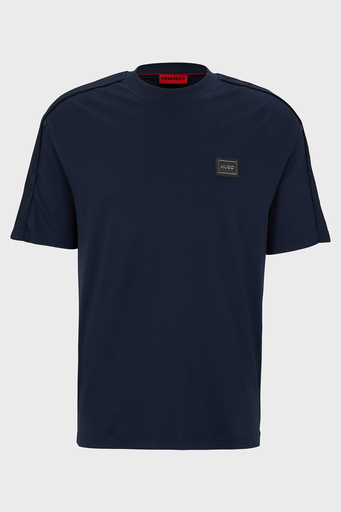 Hugo İnterlok Pamuklu Bisiklet Yaka Regular Fit Erkek T Shirt 50485239 405 LACİVERT - 5