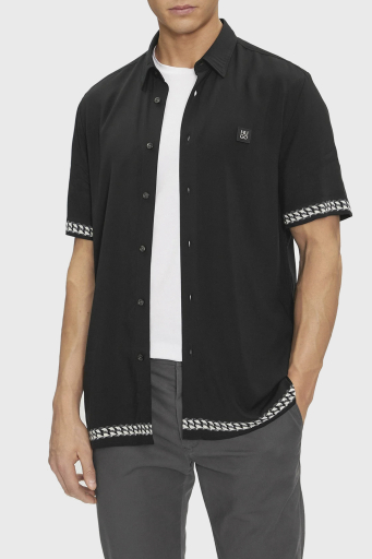 Hugo Kısa Kollu Relaxed Fit Erkek Gömlek 50514168 001 SİYAH - 1