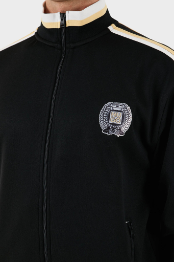 Hugo Logo Baskılı Pamuklu Regular Fit Şerit Detaylı Dik Yaka Erkek Sweat 50510098 001 SİYAH - 10