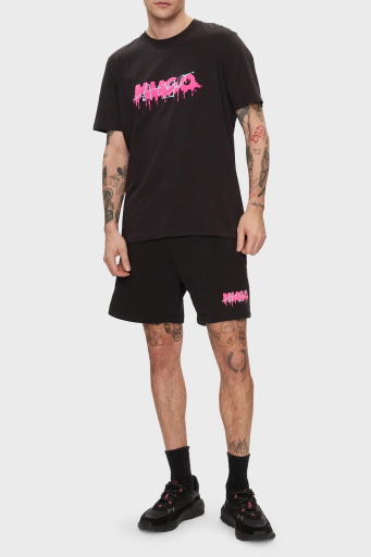 Hugo Logo Baskılı Pamuklu Relaxed Fit Yüksek Bel Erkek Short 50510005 001 SİYAH - 7