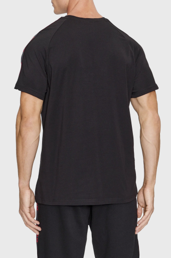 Hugo Logo Şeritli Streç Pamuklu Bisiklet Yaka Relaxed Fit Erkek T Shirt 50504270 001 SİYAH - 7