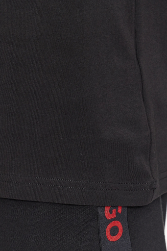 Hugo Logo Şeritli Streç Pamuklu Bisiklet Yaka Relaxed Fit Erkek T Shirt 50504270 001 SİYAH - 10