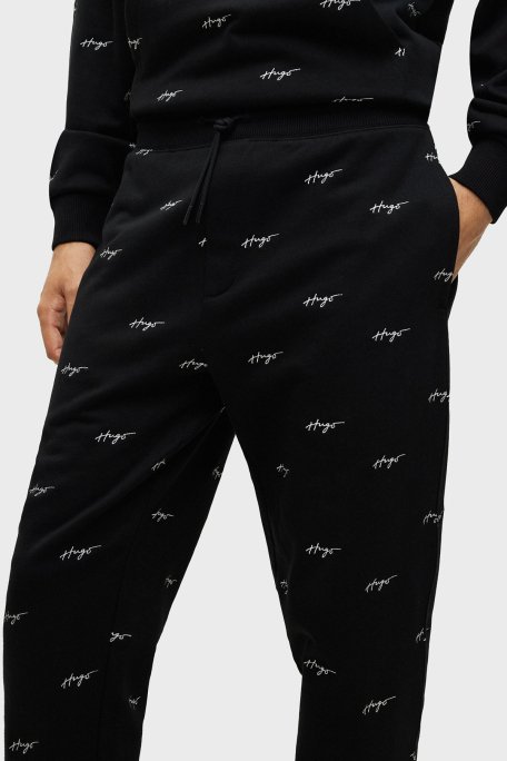 Hugo Logolu Belden Bağlamalı Pamuklu Relaxed Fit Erkek Pantolon 50486458 001 SİYAH - 4