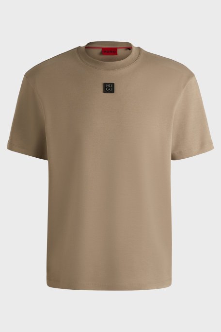 Hugo Logolu Bisiklet Yaka % 100 Pamuk Regular Fit Erkek T Shirt 50505201 219 TOPRAK - 5