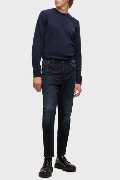 Hugo Logolu Bisiklet Yaka Regular Fit % 100 Pamuk Erkek Kazak 50475083 410 LACİVERT - 2