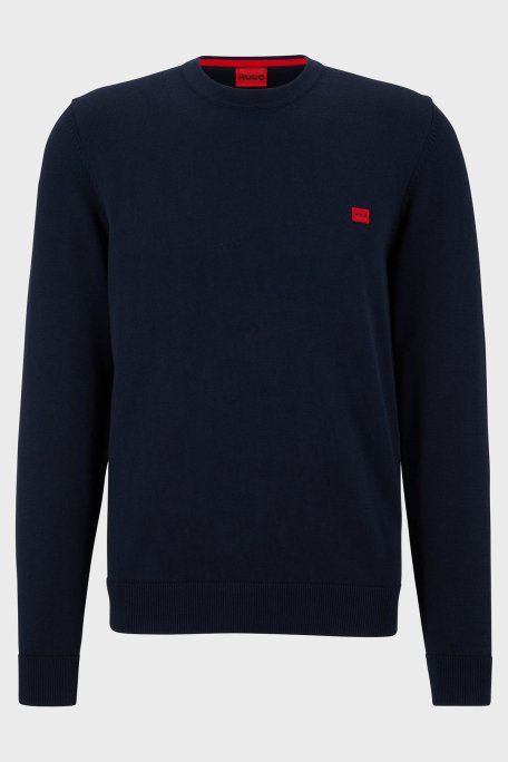 Hugo Logolu Bisiklet Yaka Regular Fit % 100 Pamuk Erkek Kazak 50475083 410 LACİVERT - 5