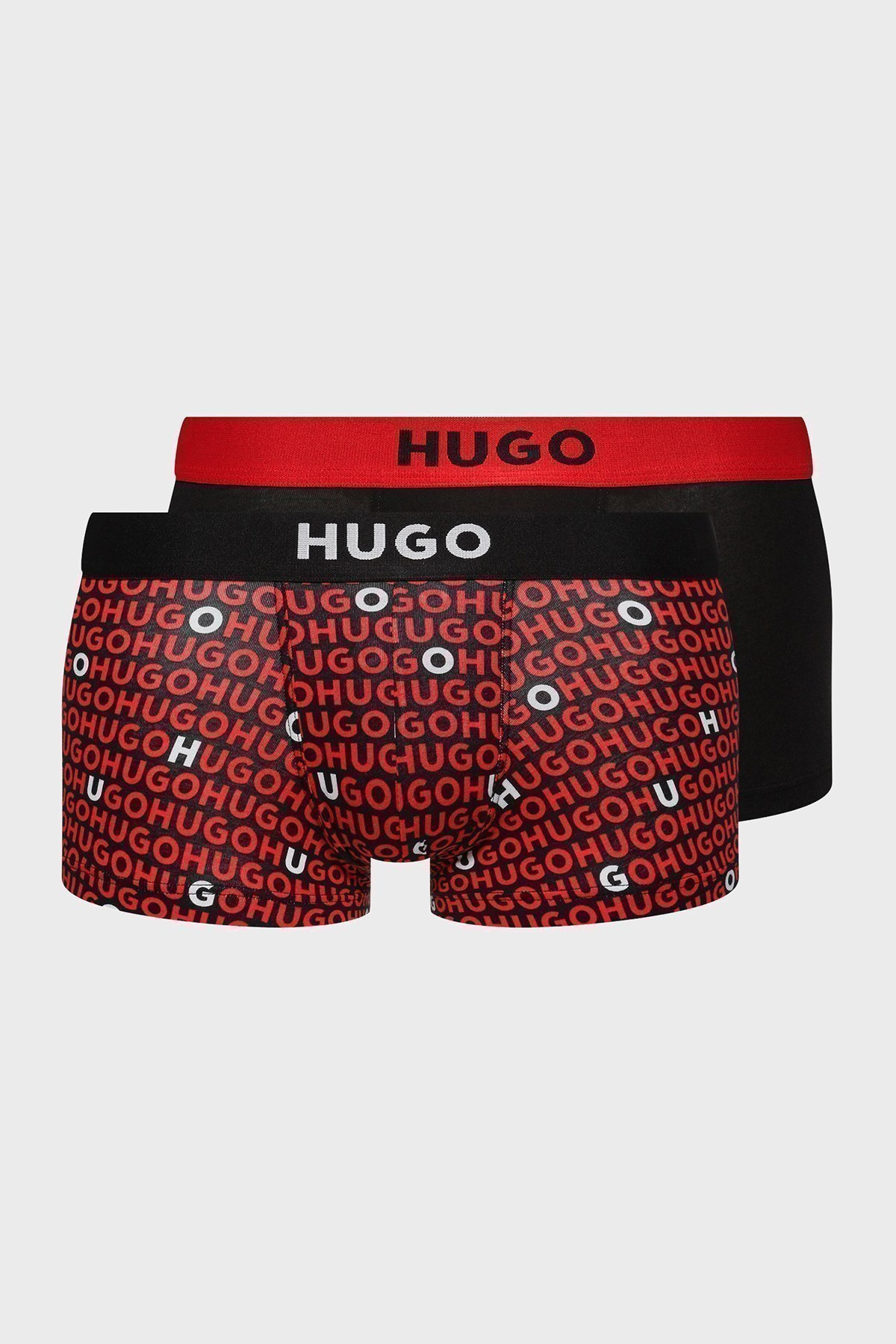 Hugo Logolu Elastik Bel Bantlı Pamuklu 2 Pack Erkek Boxer 50469708 640 KIRMIZI
