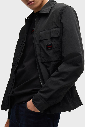 Hugo Logolu Fermuarlı Regular Fit Erkek Gömlek 50520090 001 SİYAH - 4