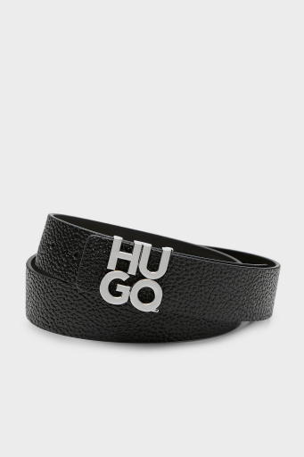 Hugo Logolu Hakiki Deri Erkek Kemer 50516525 001 SİYAH - 1