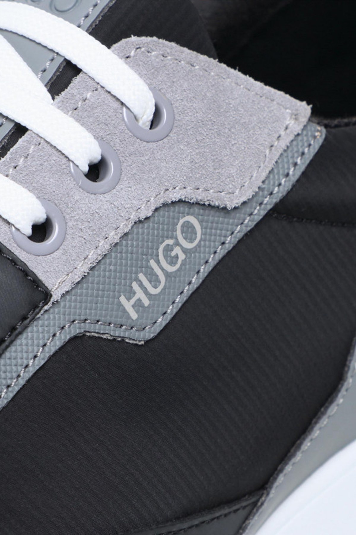 Hugo Logolu Hakiki Deri Sneaker Erkek Ayakkabı 50451740 002 SİYAH-GRİ