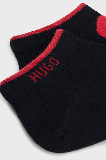Hugo Logolu Streç Pamuklu 2 Pack Erkek Çorap 50468111 001 SİYAH-KIRMIZI - 5