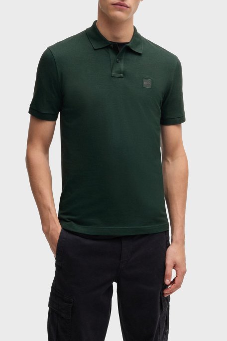 Hugo Logolu Streç Pamuklu Slim Fit Düğmeli Erkek Polo Yaka T Shirt 50507803 350 YEŞİL - 1