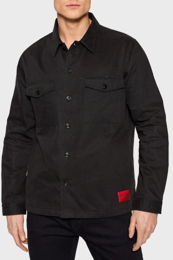 Hugo Marka Logolu Oversize Çift Cepli % 100 Pamuk Erkek Gömlek 50468744 001 SİYAH - 6
