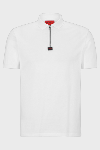 Hugo Merserize Pamuklu Fermuarlı Regular Fit Erkek Polo T Shirt 50473789 127 BEYAZ - 10