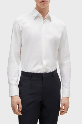 Hugo Metalik Logolu Pamuklu Slim Fit Erkek Gömlek 50490712 199 BEYAZ - 1