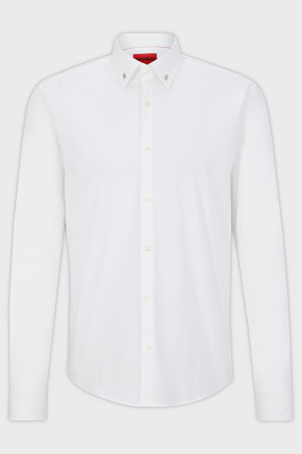 Hugo Metalik Logolu Pamuklu Slim Fit Erkek Gömlek 50490712 199 BEYAZ - 11