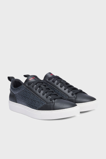 Hugo Monogram Logo Baskılı Kalın Taban Sneaker Erkek Ayakkabı 50531398 001 SİYAH - 1