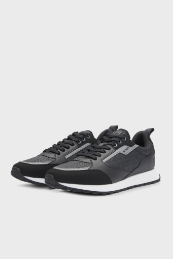 Hugo Monogram Logo Baskılı Sneaker Erkek Ayakkabı 50536205 001 SİYAH - 3