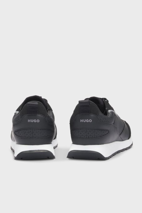 Hugo Monogram Logo Baskılı Sneaker Erkek Ayakkabı 50536205 001 SİYAH - 4