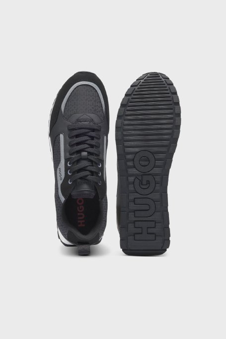 Hugo Monogram Logo Baskılı Sneaker Erkek Ayakkabı 50536205 001 SİYAH - 5