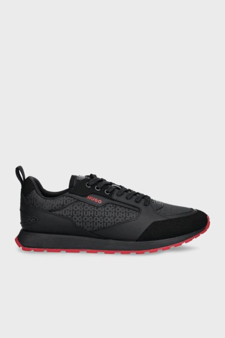 Hugo Monogram Logo Baskılı Sneaker Erkek Ayakkabı 50536205 006 SİYAH - 1