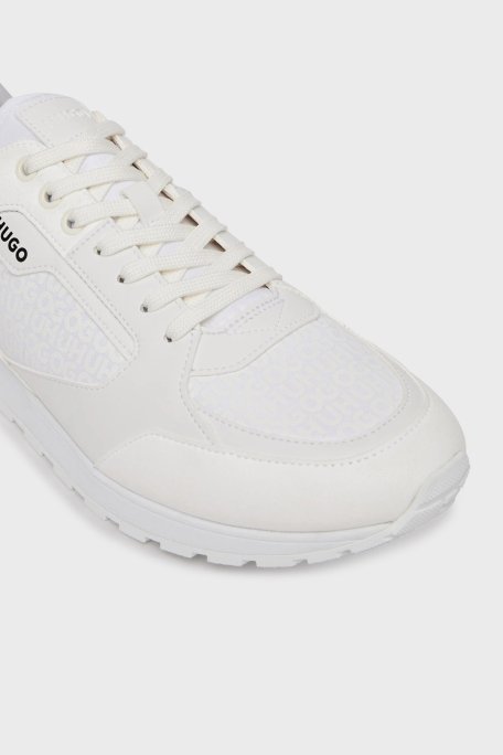Hugo Monogram Logo Baskılı Sneaker Erkek Ayakkabı 50536205 100 BEYAZ - 5