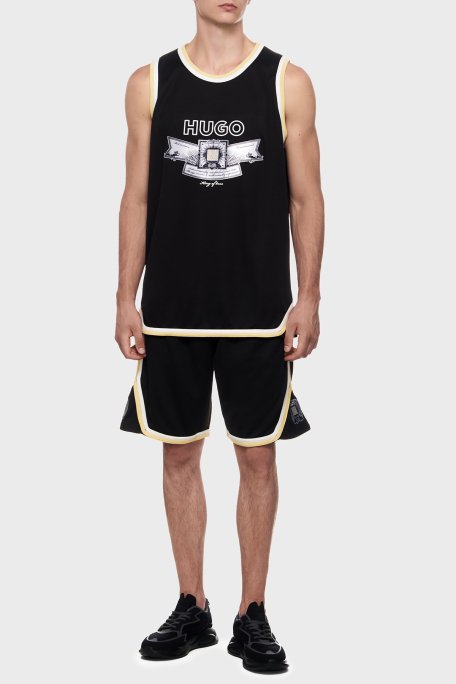 Hugo Oversize Bisiklet Yaka Logo Desenli Kolsuz Erkek T Shirt 50516090 001 SİYAH - 2