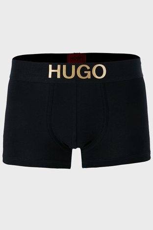 Hugo - Hugo Pamuklu Logo Detaylı Erkek Boxer 50460543 002 SİYAH