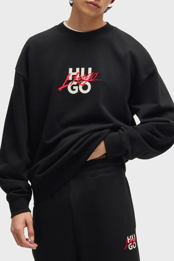 Hugo Pamuklu Logolu Regular Fit Bisiklet Yaka Erkek Sweat 50521081 001 SİYAH - 6