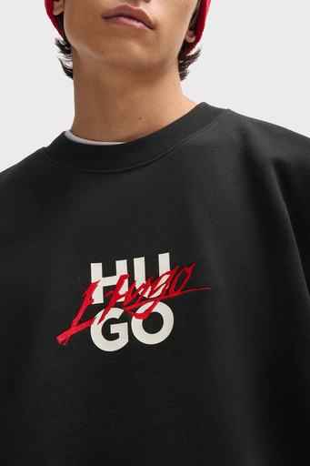 Hugo Pamuklu Logolu Regular Fit Bisiklet Yaka Erkek Sweat 50521081 001 SİYAH - 9