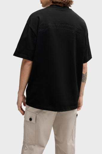 Hugo Pamuklu Oversize Fit Bisiklet Yaka Erkek T Shirt 50513830 001 SİYAH - 8