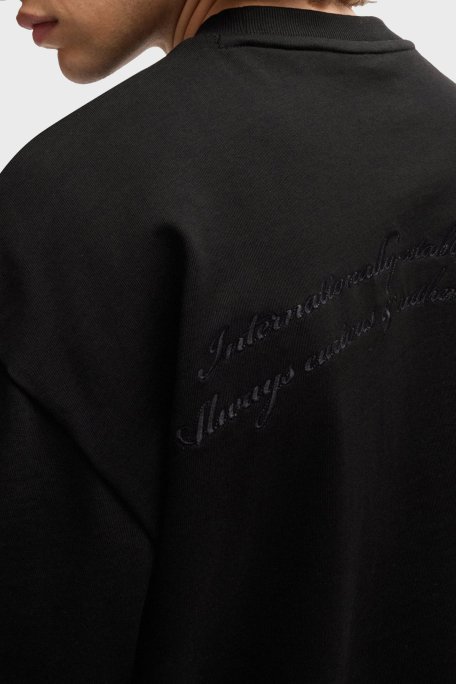 Hugo Pamuklu Oversize Fit Bisiklet Yaka Erkek T Shirt 50513830 001 SİYAH - 9