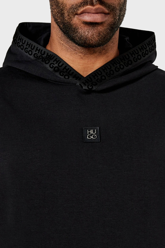 Hugo Pamuklu Regular Fit Kapüşonlu Logolu Erkek Sweat 50521429 001 SİYAH - 4