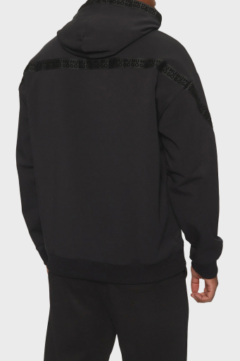 Hugo Pamuklu Regular Fit Kapüşonlu Logolu Erkek Sweat 50521429 001 SİYAH - 3